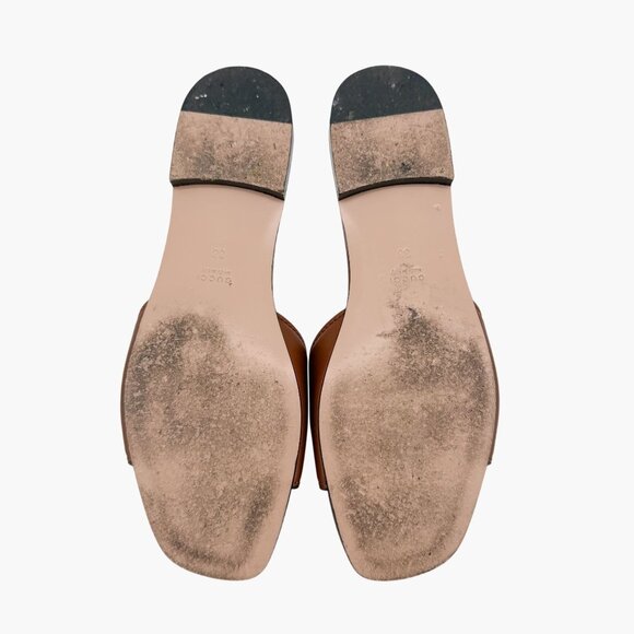 Gucci Cosmos Interlocking G Cutout Slide Sandals Brown Size 38 US 8 Women's - Picture 13 of 15